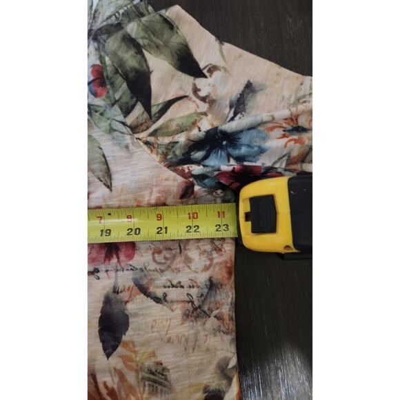 Time & Tru Floral Top 3/4 Ruffle Sleeve Bohemian Blouse Womens Size XXL Romantic - Picture 4 of 10